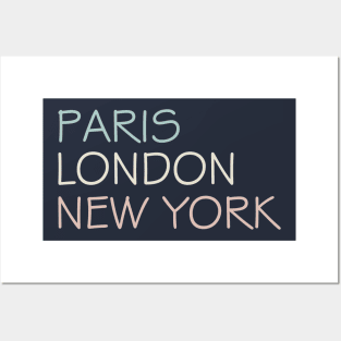 Paris London New York Merch Posters and Art